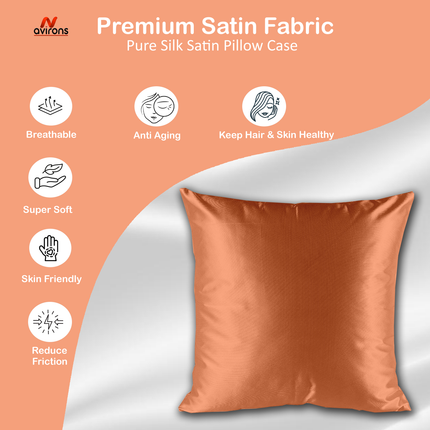Ultra Soft Satin Cushion Cover – Skin & Hair Friendly Silk Cushioncase, Hypoallergenic & Wrinkle-Resistant