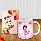 Emotional gift mug with a touching message for sister, making daily coffee extra special.