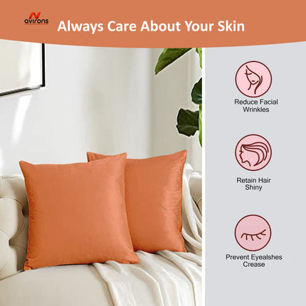 Ultra Soft Satin Cushion Cover – Skin & Hair Friendly Silk Cushioncase, Hypoallergenic & Wrinkle-Resistant