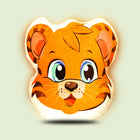 Kids Pillow,Animal Shape Pillow,Soft Velvet Throw Pillow for Kids, Tiger Shaped Decorative Throw Pillow, Plush Velvet Animal Pillow for Kids, Soft Tiger Pillow for Kids Room, Soft Kids Throw Cushion, Tiger Shaped Velvet Cushion for Kids  