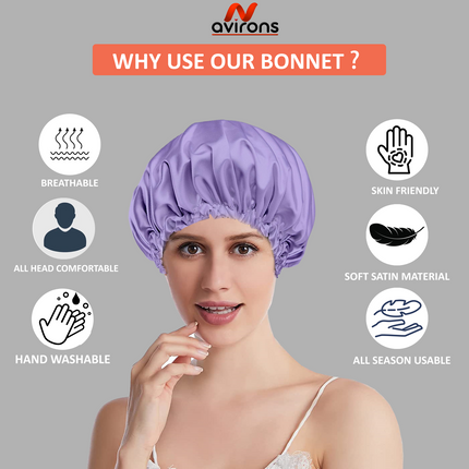Silk Bonnet Sleeping Hair Cap For Hairfall, Satin Silk Hair Bonnet cap, Satin Silk Hair Bonnet Cap with Sleeping Mask