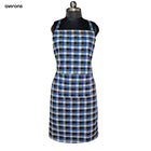 blue and white apron, unisex apron, checkered apron, kitchen apron, baking apron, cooking apron, adjustable apron, cotton apron, apron with pockets, machine washable apron, durable apron, all-purpose apron, lightweight apron, kitchen accessories