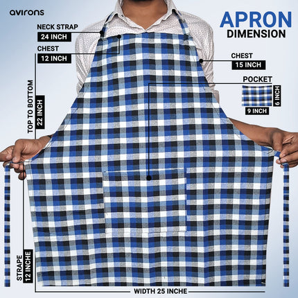, kitchen accessories, apron for men and women, blue gingham apron, stylish apron, cooking accessories, home apron, grilling apron, BBQ apron, gardening apron, crafting apron, apron for teachers, apron for professionals, versatile apron, gift for chefs, gift for bakers, apron for kitchen cotton