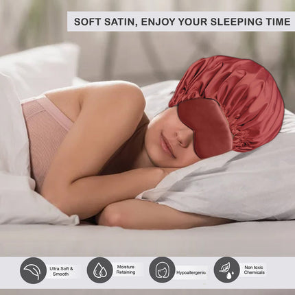 Sleep Cap & Eye Mask Combo – Soft, Stylish, and Hair-Friendly for Better Sleep