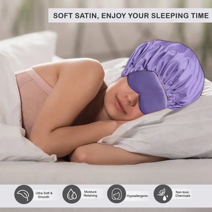 Satin Silk Sleeping Cap with Eye Mask – Luxurious Comfort for Hair Care and Beauty Sleep