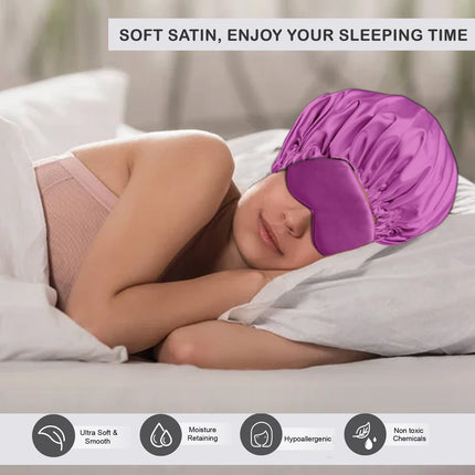Elegant Satin Bonnet & Eye Mask Set – Perfect for Protecting Hair and Enhancing Sleep