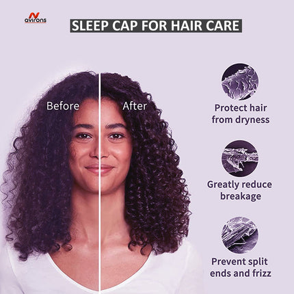 Satin Silk Sleep Bonnet Set: Adjustable Cap with Eyemask & Scrunchies for Luxurious Hair Care