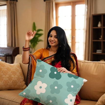 Floral cushion Cover,Vibrant Floral Pillow Cover
