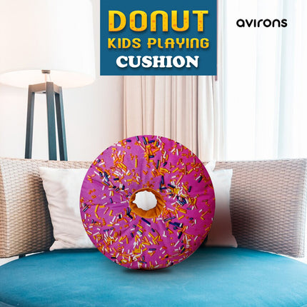 Round Donut Pillow for Kids, Durable Velvet Donut Pillow, Donut Pillow for Playroom,Kids Pllow,Kids Cushion,Plush Velvet Donut Cushion, Doughnut-Shaped Pillow, Kids Room Pillow, Soft Donut Cushion, Cozy Donut Pillow, Plush Doughnut Cushion, Velvet Cushion for Kids, Donut Pillow for Bedroom, Kids Room Decor