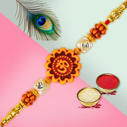 Premium rakhi thread with detailed design,Stylish rakhi with intricate embellishments
