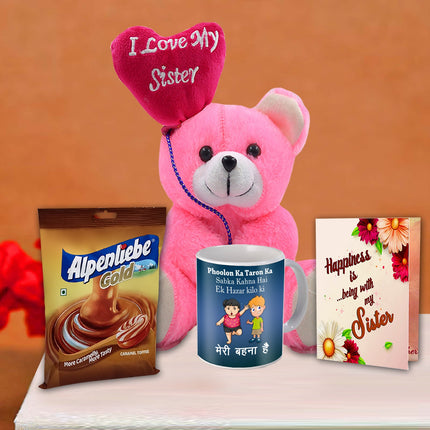 Rakhi Sister Gift Hamper - Cute Return Gift Sister, Rakhi Festive Gift Sister, Rakhi Gift Bag Sister