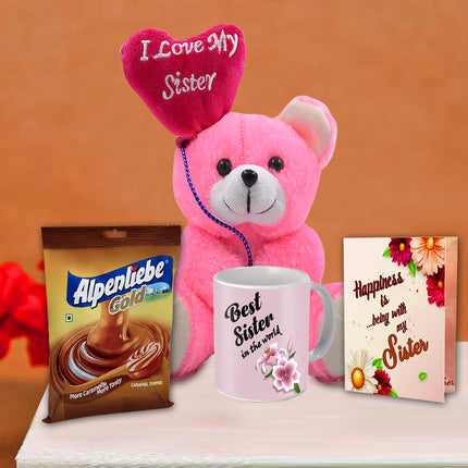 Rakhi Sister Gift Hamper - Cute Return Gift Sister, Rakhi Festive Gift Sister, Rakhi Gift Bag Sister