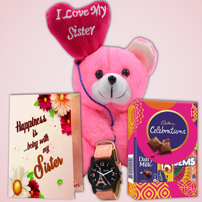 Rakhi Celebration Gift for Sister with Chocolate - Raksha Bandhan Hamper with Chocolates