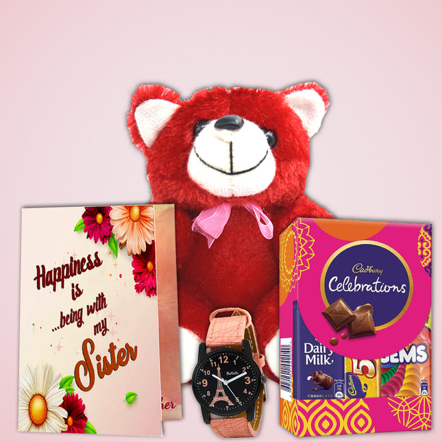 Chocolate Gift for Sister on Rakhi - Raksha Bandhan Celebration Hamper with Chocolate