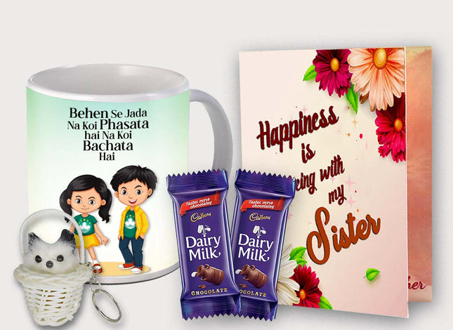 Surprise Gift for Sister – Ceramic Printed Mug from Sibling, Best Gift Idea for Sister, Motivational Quote Mug