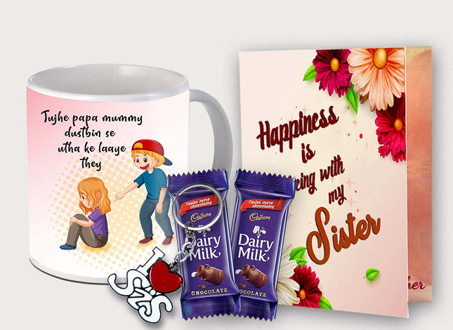 Gift for Sister on Raksha Bandhan
Personalized Rakhi mug for sister
Mug gift for Sister's Birthday
Birthday Gift For Sister