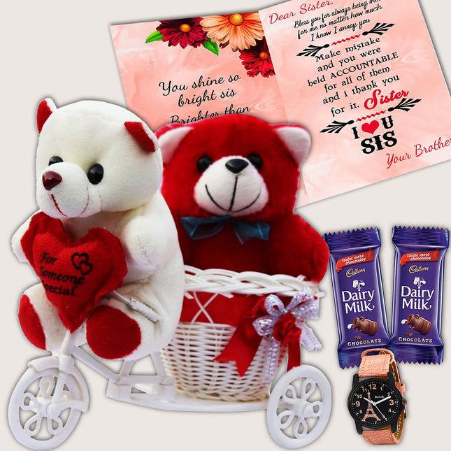 Rakhi Gift for Sister with Chocolate - Celebrate Raksha Bandhan with a Special Hamper of Chocolate and Gifts for Sister