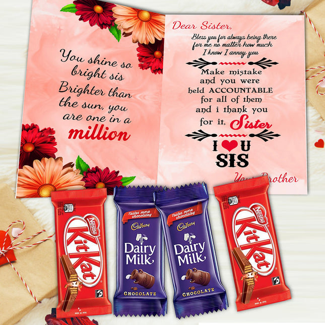 Rakhi Chocolate Gift Hamper for Sister - Raksha Bandhan Surprise with Chocolate for Sister