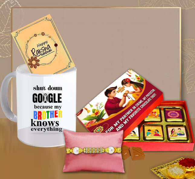 Rakhi Gift Set For Brother – Rakhi Hampers For Brother, Unique Rakhi For Brother, Rakhi For Brother Gift