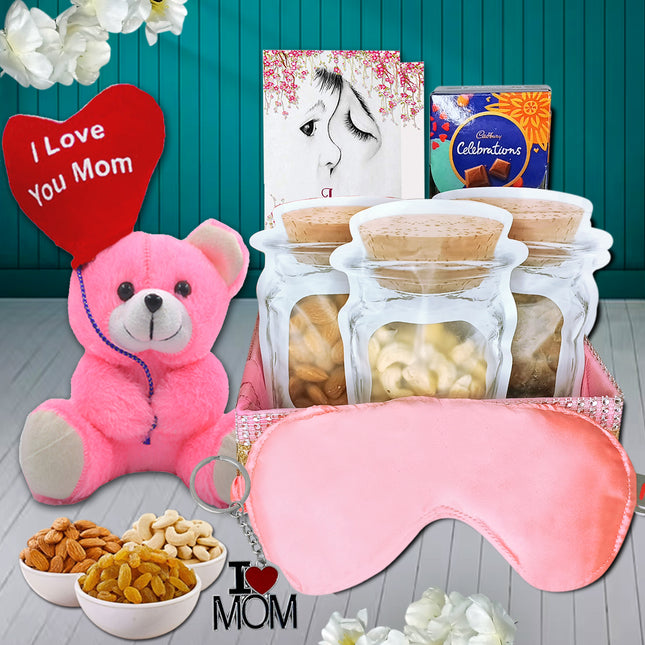 Dry Fruits Gift Hamper for Mother's Day - Best Gifts for Mom with Greeting Card, Moms Day Gift Ideas