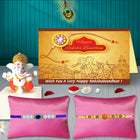 Pack of 2 Rakhi with Ganesha Idol – Raksha Bandhan Divine Gift for Brother, Indian Rakhi Combo for Puja