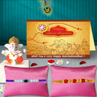 Rakhi for Bhai Combo – Pack of 2 Designer Rakhis with Ganesh Idol, Raksha Bandhan Traditional Gift