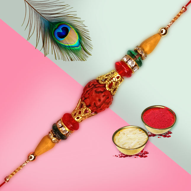 Raksha Bandhan Rakhi Set for Brother – Includes Card and Roli, Best Rakhi Gift Hamper for Bhaiya