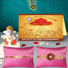 Rakhi Pack of 2 with Ganesh Idol – Raksha Bandhan Gift for Brother, Divine Rakhi Combo