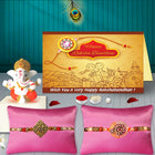 Rakhi Combo with Ganesh Statue – Set of 2 Rakhis for Brother, Raksha Bandhan Festival Gift