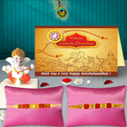 Rakhi Combo Pack with Ganesh Statue – Set of 2 Rakhis for Bhai, Raksha Bandhan Gift Idea