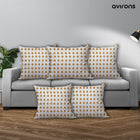 Sleek Banarasi Design Zippered Cushion for Your Home White Color Pack of 5 -16x16 inch