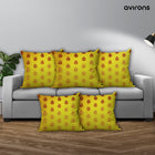 Seamless Style Banarasi Cushion Cover with Zipper Yellow Color Pack of 5-16x16 inch