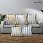 Royal Comfort Zippered Banarasi Cushion Cover Collection Cream Color Pack of 5-16x16 inch