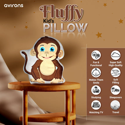 Animal Shaped Pillow, monkey Shaped Pillow for kids, Cute monkey Cushion for kids, monkey Shaped Pillow for kids Bedroom, Velvet monkey Shaped Throw Pillow, Plush monkey Toy Pillow, Cute monkey Cushion for Kids