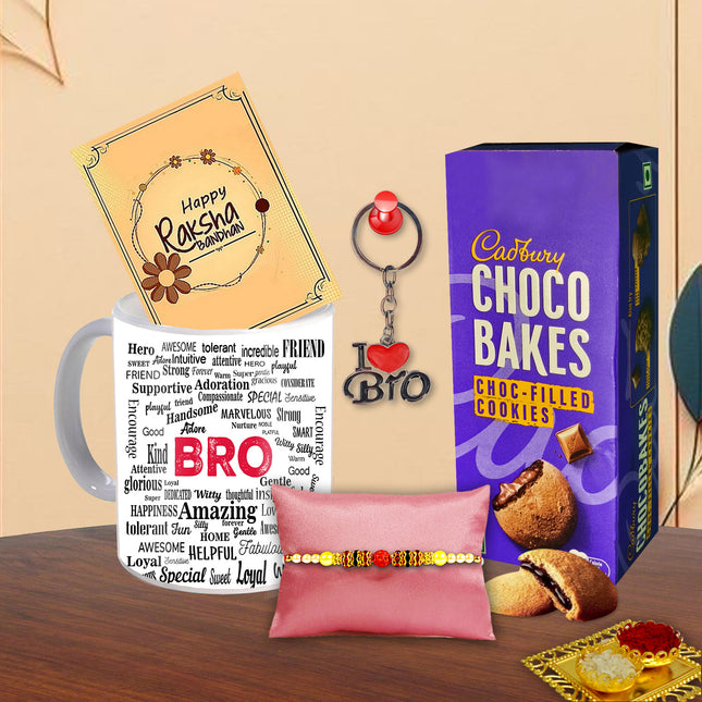 Rakhi Gift For Brother – Raksha Bandhan Surprise Hamper, Combo For Bhaiya, Rakhi Set With Gift