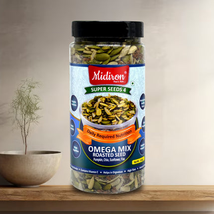 Omega Roasted Mix Seeds - High-Protein, Fiber-Rich Snack for Heart Health, Weight Loss & Energy Boost (250g)