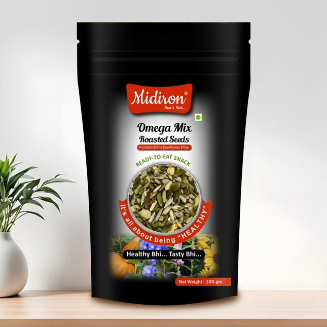 Omega Mix Roasted Seeds (100g) – Healthy Superfood Blend for Heart Health, Weight Loss & Energy – Rich in Omega-3, Fiber, Protein & Antioxidants