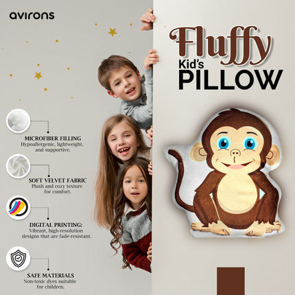 Soft monkey pillow for kids, premium monkey shaped Cushion for kids, Animal Shaped monkey Pillow for Children, Soft Velvet Throw Pillow for Kids, monkey Shaped Decorative Throw Pillow, Plush Velvet Animal Pillow for Kids, Soft monkey Pillow for Kids Room, Soft Kids Throw Cushion, monkey Shaped Velvet Cushion for Kids, Cuddly Pillow, Plush Monkey Cushion for kids