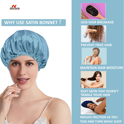 100% Silk Hair Bonnet, hair bonnet for women, satin hair bonnet for curly hair