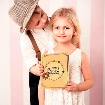 Rakhi Greeting Card - Celebrate Raksha Bandhan with Heartfelt Wishes, Traditional Rakhi Card