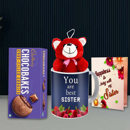 Best Raksha Bhandan Gift Hamper Set For Sister - Raksha Bandhan Sweet Combo Sister Surprise Box Rakhi, Rakhi Essentials for Her