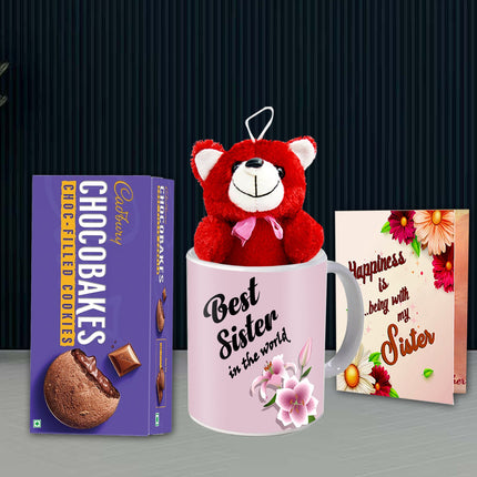 Best Raksha Bhandan Gift Hamper Set For Sister - Raksha Bandhan Sweet Combo Sister Surprise Box Rakhi, Rakhi Essentials for Her