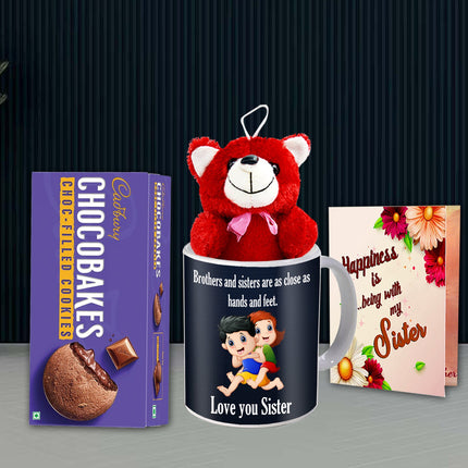 Best Raksha Bhandan Gift Hamper Set For Sister - Raksha Bandhan Sweet Combo Sister Surprise Box Rakhi, Rakhi Essentials for Her