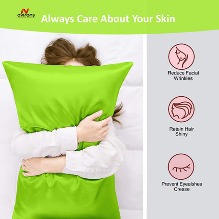 Avirons Silk Satin Pillow Cover, luxury satin pillowcase, hair protection pillow, satin pillow cover with elastic, premium pillowcase