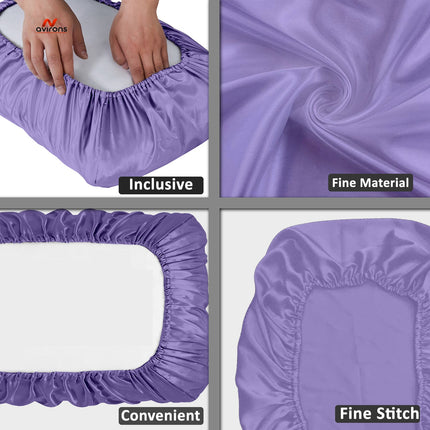 Smooth Satin Pillow,Elastic Pillow Cover,Hair-Friendly Pillowcase, Premium Satin Pillowcase, Satin Sleep Pillow Cover with Elastic, Anti-Breakage Pillowcase,Luxury Satin Pillow Cover, Elastic Band Pillow Cap