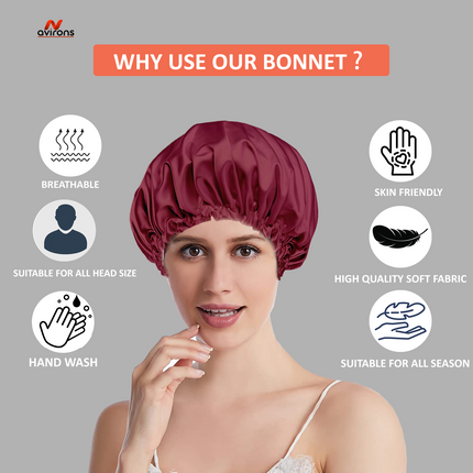 hair bonnet for long hair, hair bonnet with sleeping mask, 100% Silk Hair Bonnet