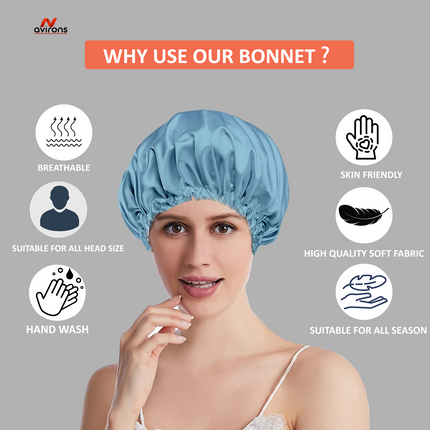 silk satin bonnet hair wrap for sleeping, Skin friendly hair bonnet, silk bonnet for hair for sleeping