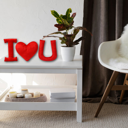 Romantic Pillow, Love Pillow, I Love You Shape Valentine’s Day Gift, Anniversary Gift, Heart Shaped Pillow, Cute ILU Throw Pillow, I Love You Kids Room Decor, Plush Pillow, I Love You Alphabet Velvet Pillow