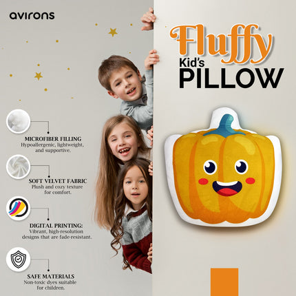 Kids pumpkin cushion, Kids room pumpkin pillow with bright colors, Soft pumpkin pillow for kids,Plush Vegetable Pillow, Decorative Pumpkin Cushion, Soft Pumpkin Pillow, Halloween Decor Pillow, Fall Decor Cushion, Cute Pumpkin Pillow, Pumpkin Plush Cushion