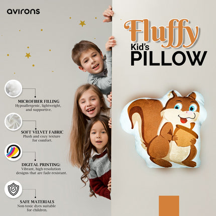 Animal Shaped Pillow, squirrel  Shaped Pillow for kids, Cute squirrel  Cushion for kids, squirrel  Shaped Pillow for kids Bedroom, Velvet squirrel  Shaped Throw Pillow, Plush squirrel  Toy Pillow, Soft Squirrel Shaped Cushion